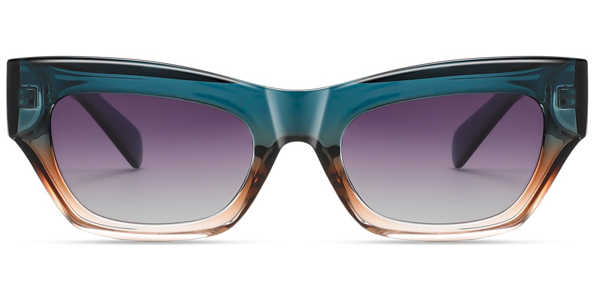 Acetate Rectangle Sunglasses gradient_blue+gradient_grey_polarized