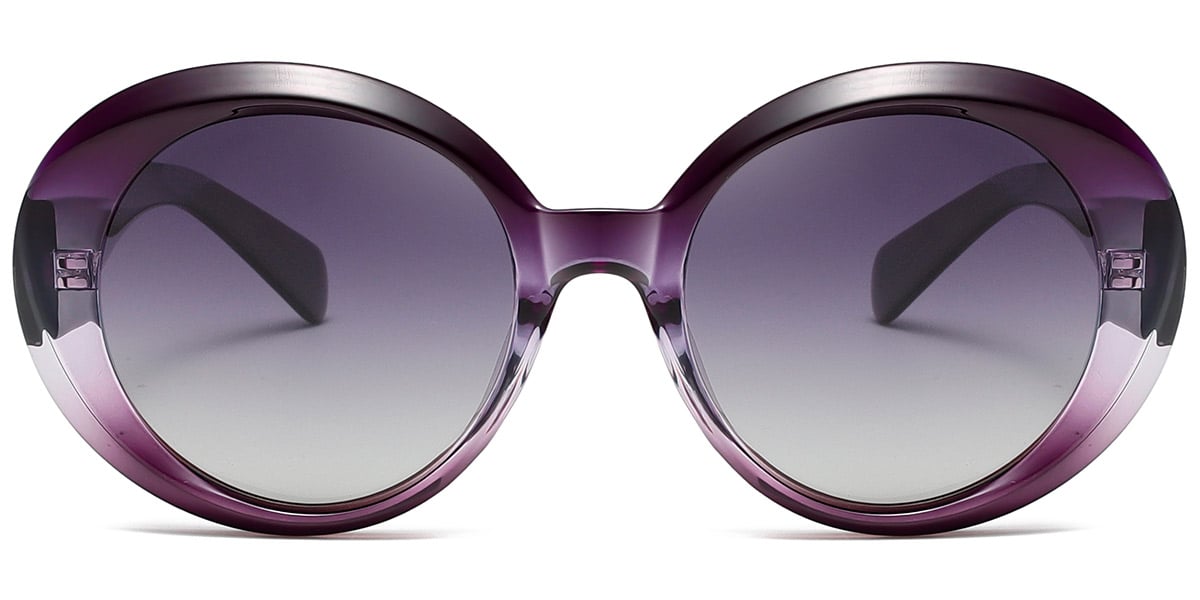 Acetate Round Sunglasses gradient_purple+gradient_grey_polarized