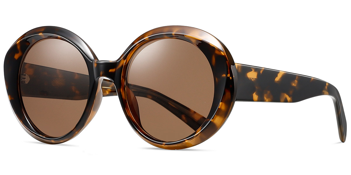 Acetate Round Sunglasses tortoiseshell+amber_polarized