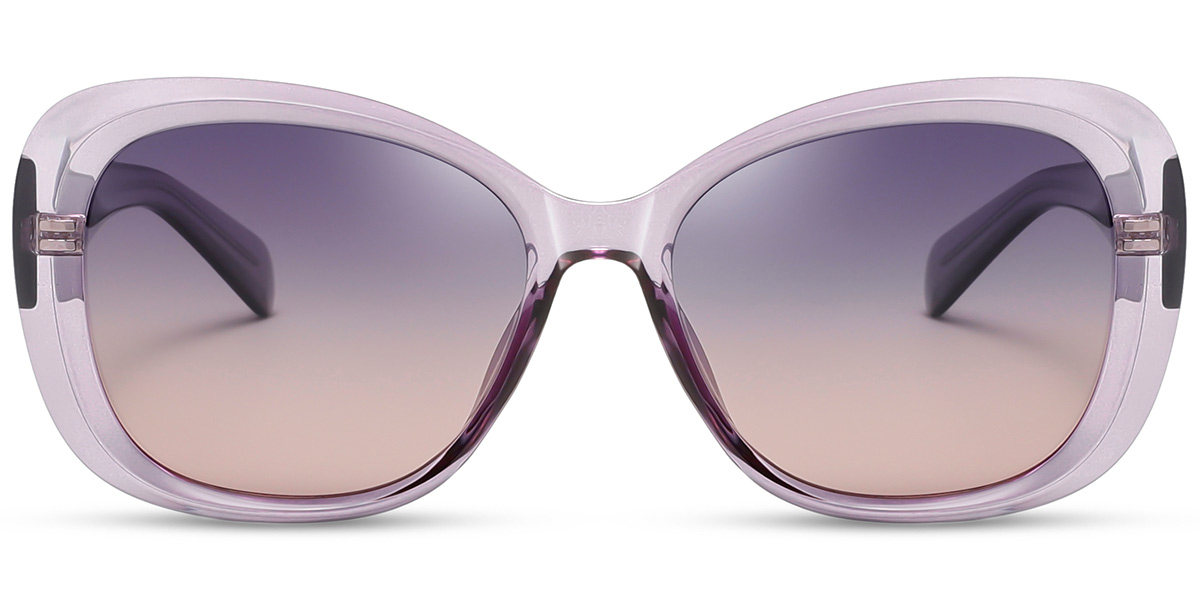 Acetate Square Sunglasses translucent-purple+purple-pink_polarized