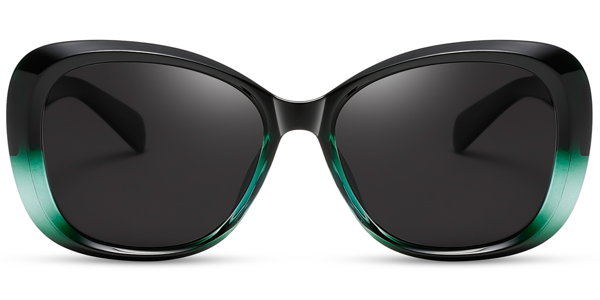 Acetate Square Sunglasses gradient_green+dark_grey_polarized