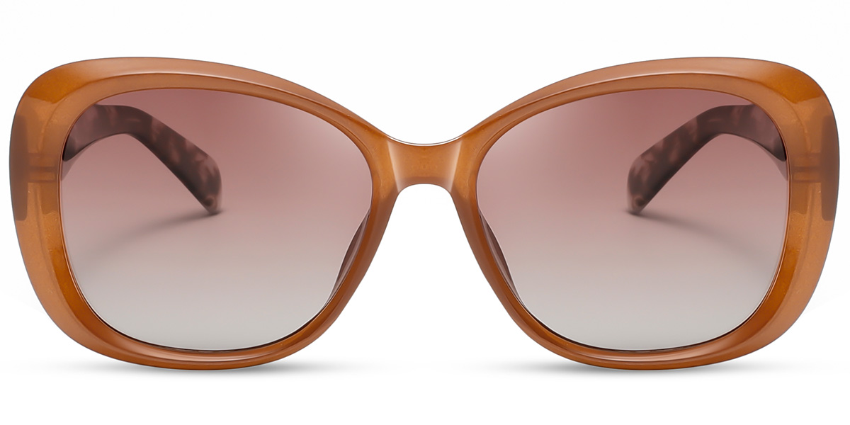 Acetate Square Sunglasses brown+gradient_pink_polarized