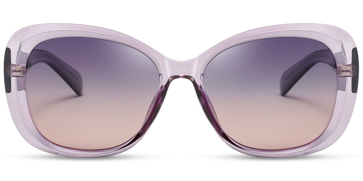 Acetate Square Sunglasses translucent-purple+purple-pink_polarized