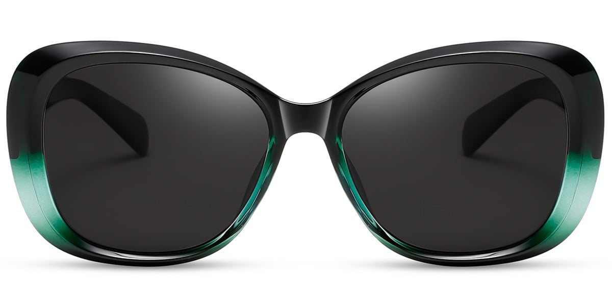 Acetate Square Sunglasses gradient_green+dark_grey_polarized