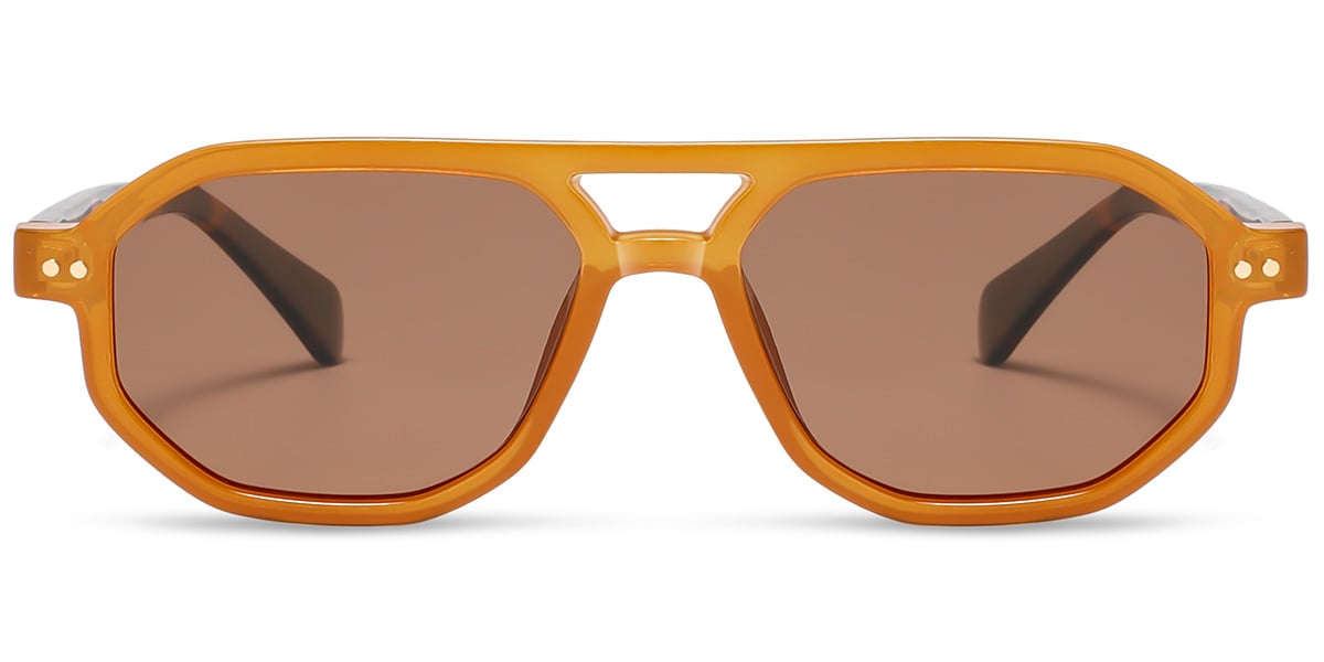 Acetate Aviator Sunglasses brown+amber_polarized