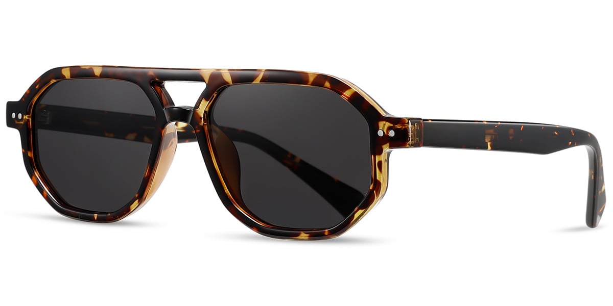 Acetate Aviator Sunglasses tortoiseshell+dark_grey_polarized