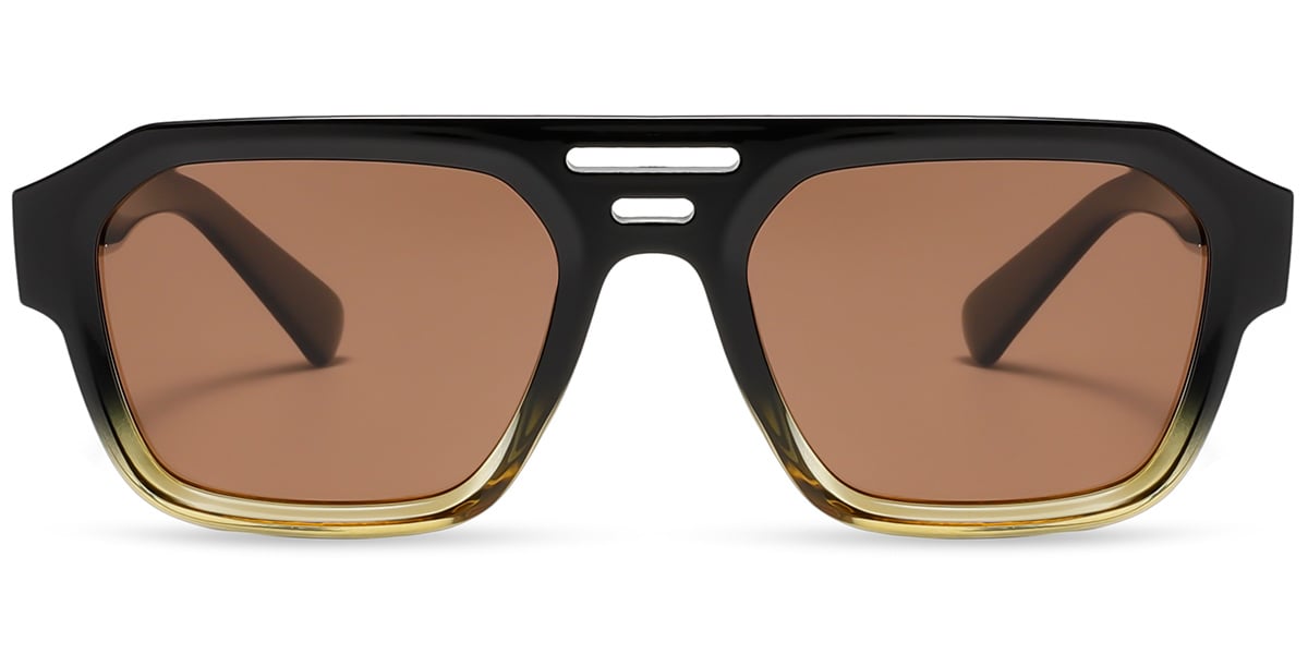 Acetate Aviator Sunglasses gradient_black+amber_polarized