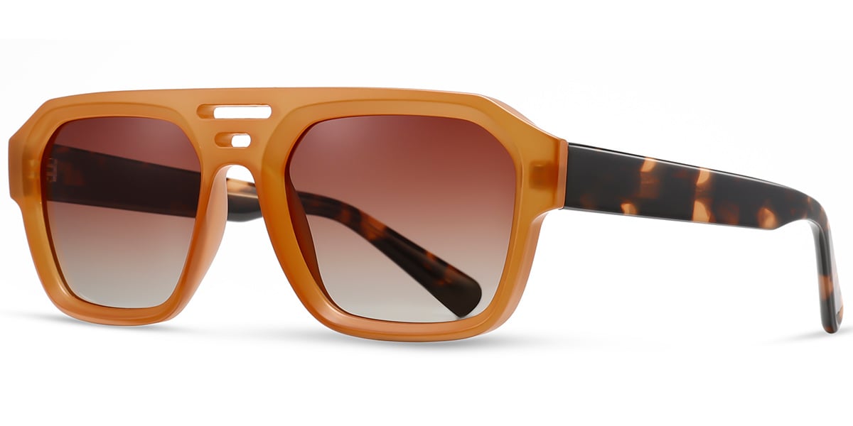 Acetate Aviator Sunglasses brown+gradient_amber_polarized