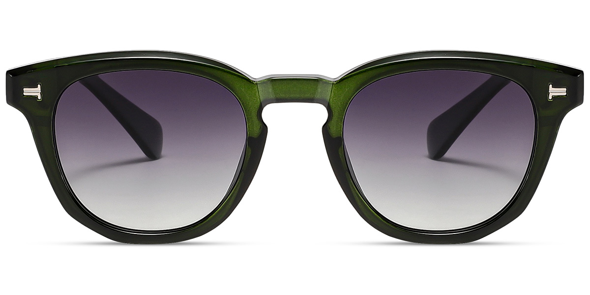 Acetate Square Sunglasses translucent-green+gradient_grey_polarized