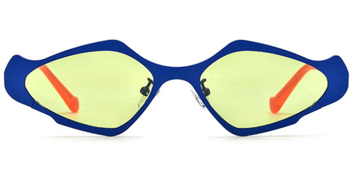 Titanium Geometric Sunglasses blue+green_polarized