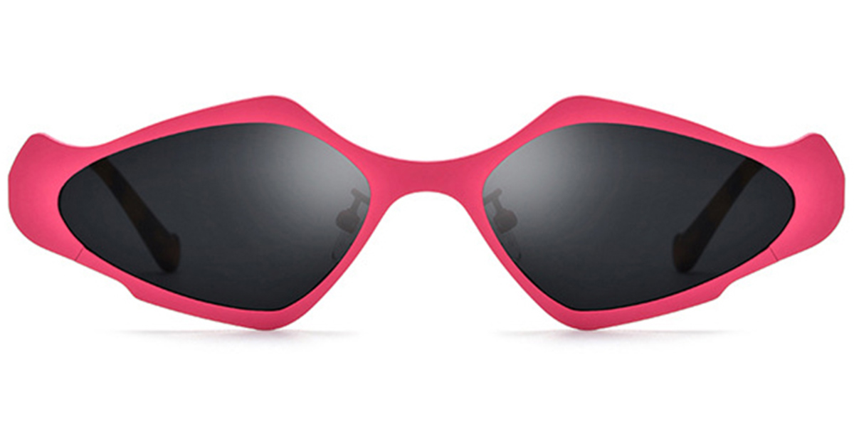 Titanium Geometric Sunglasses pink+dark_grey_polarized