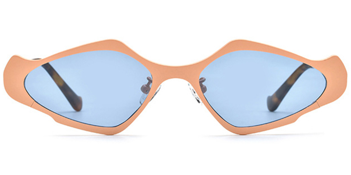 Titanium Geometric Sunglasses orange+blue_polarized