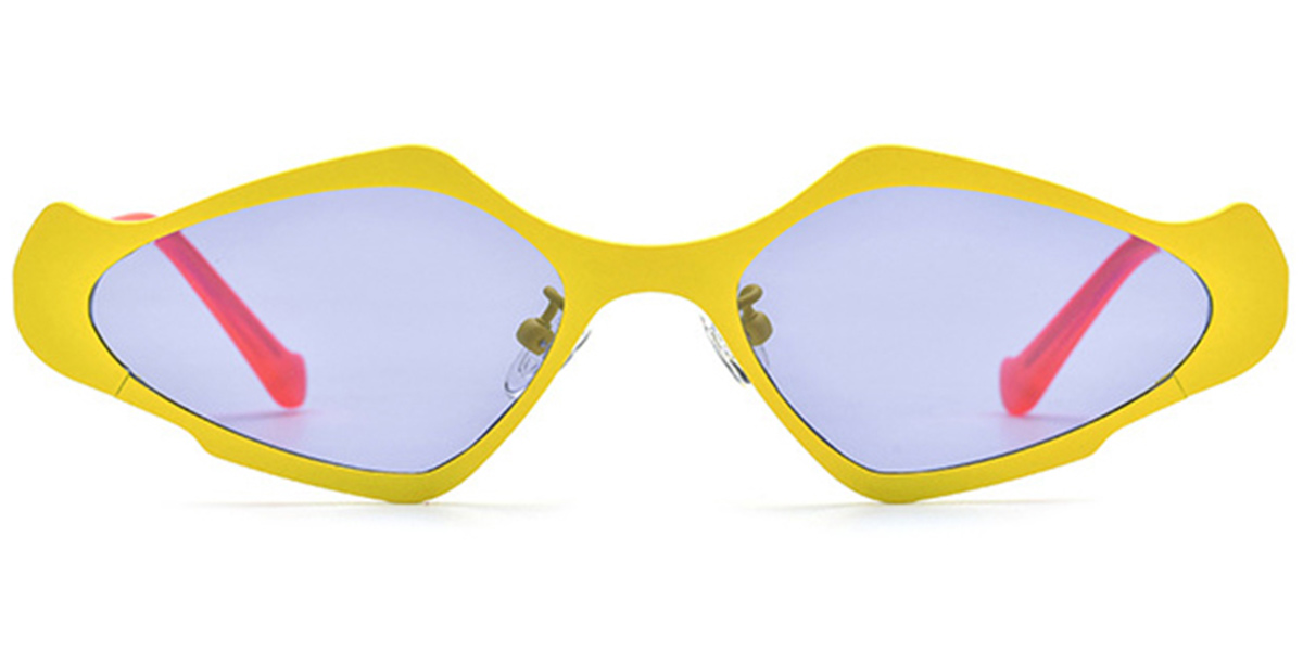 Titanium Geometric Sunglasses yellow+purple_polarized