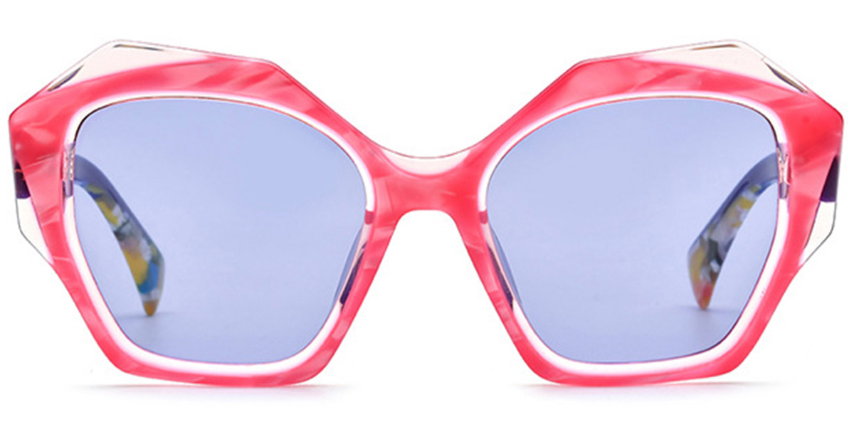 Acetate Square Sunglasses pattern-pink+purple_polarized