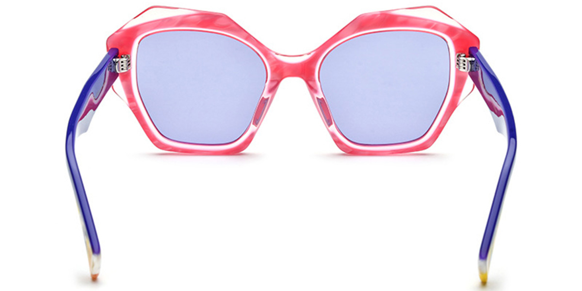 Acetate Square Sunglasses pattern-pink+purple_polarized