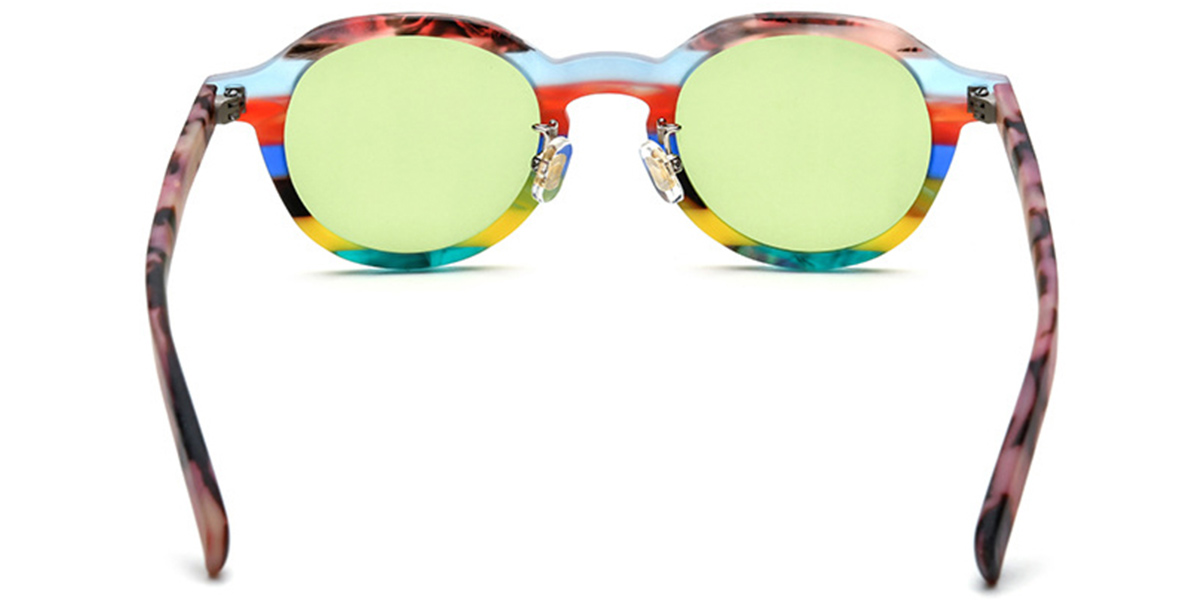 Acetate Square Sunglasses pattern-yellow+green_polarized