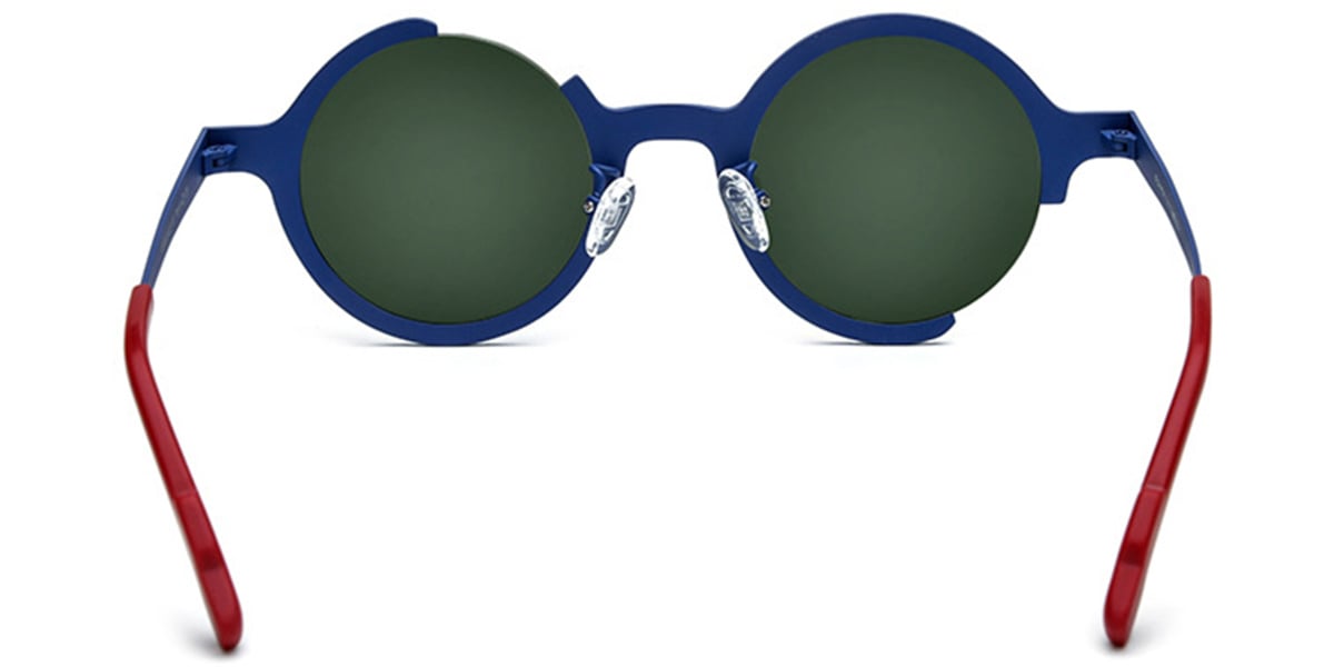 Titanium Round Sunglasses pattern-blue+dark_green_polarized