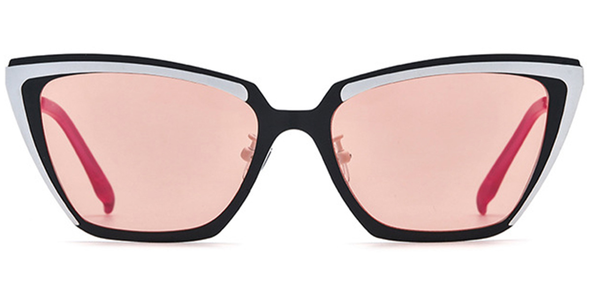 Titanium Cat Eye Sunglasses pattern-black+rose_polarized