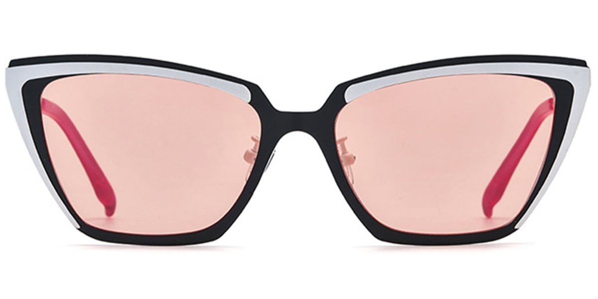 Titanium Cat Eye Sunglasses pattern-black+rose_polarized