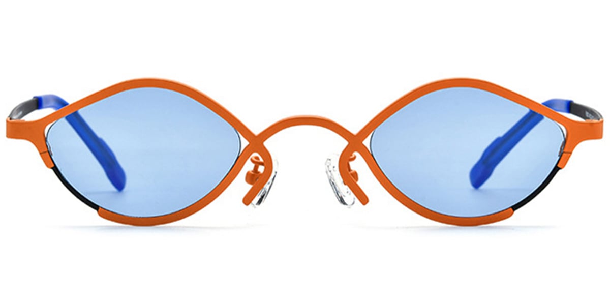 Titanium Geometric Sunglasses orange+blue_polarized