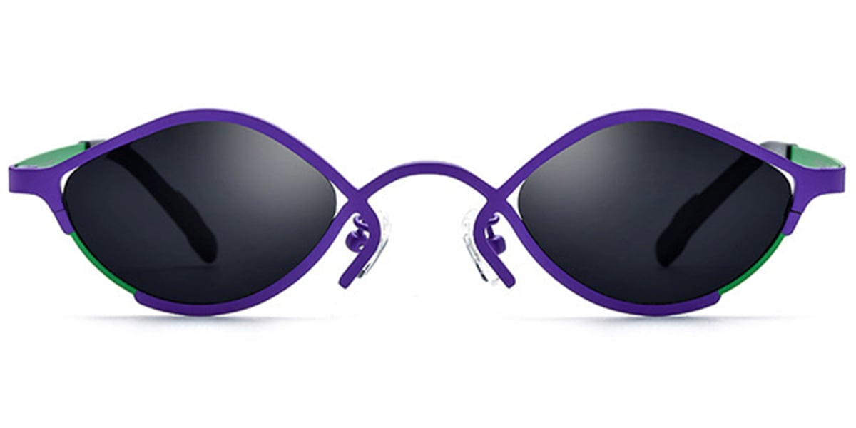 Titanium Geometric Sunglasses purple+dark_grey_polarized