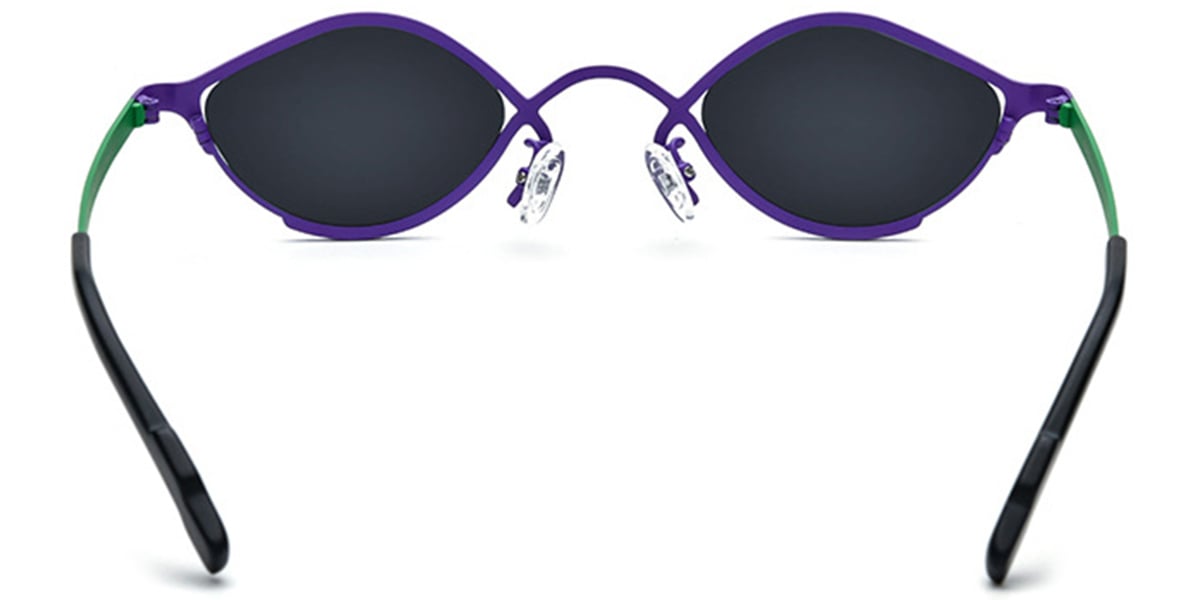 Titanium Geometric Sunglasses purple+dark_grey_polarized