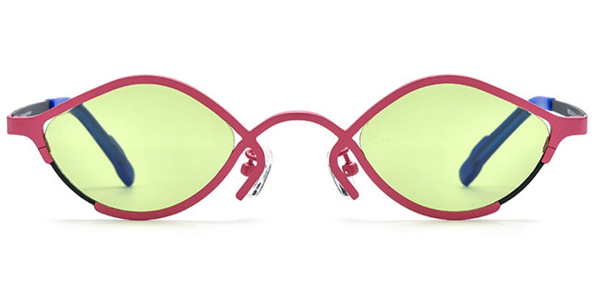 Titanium Geometric Sunglasses pink+green_polarized