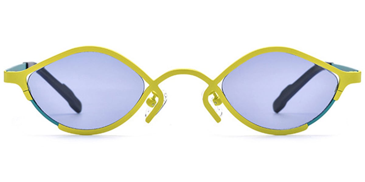 Titanium Geometric Sunglasses yellow+purple_polarized