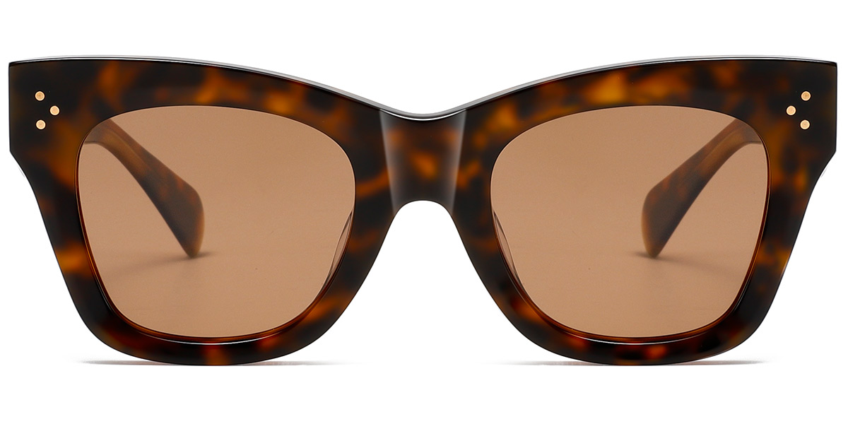 Acetate Cat Eye Sunglasses tortoiseshell+amber_polarized