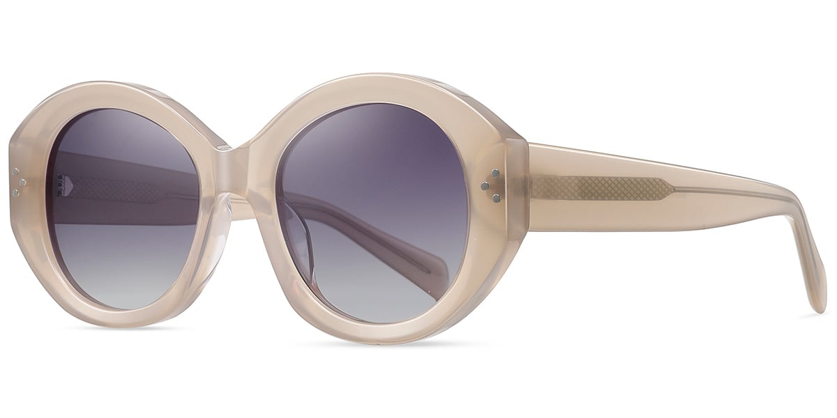 Acetate Rectangle Sunglasses translucent-pink+gradient_grey_polarized