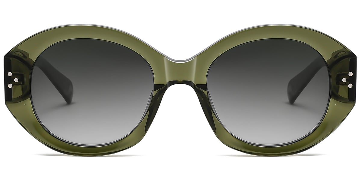 Acetate Rectangle Sunglasses translucent-green+gradient_green_polarized