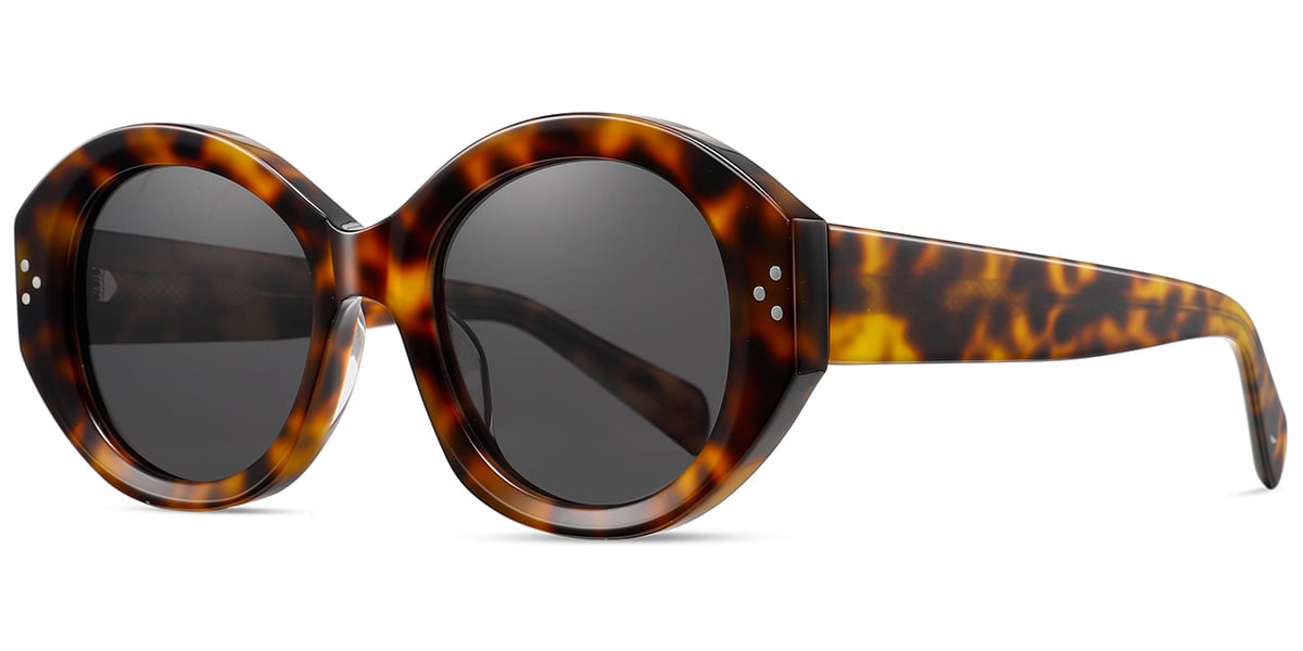 Acetate Rectangle Sunglasses tortoiseshell+dark_grey_polarized