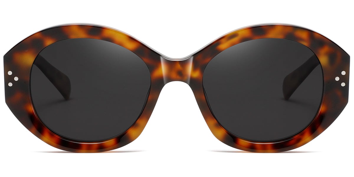 Acetate Rectangle Sunglasses tortoiseshell+dark_grey_polarized