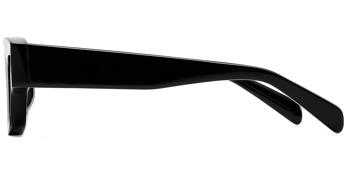 Acetate Rectangle Sunglasses black+dark_grey_polarized