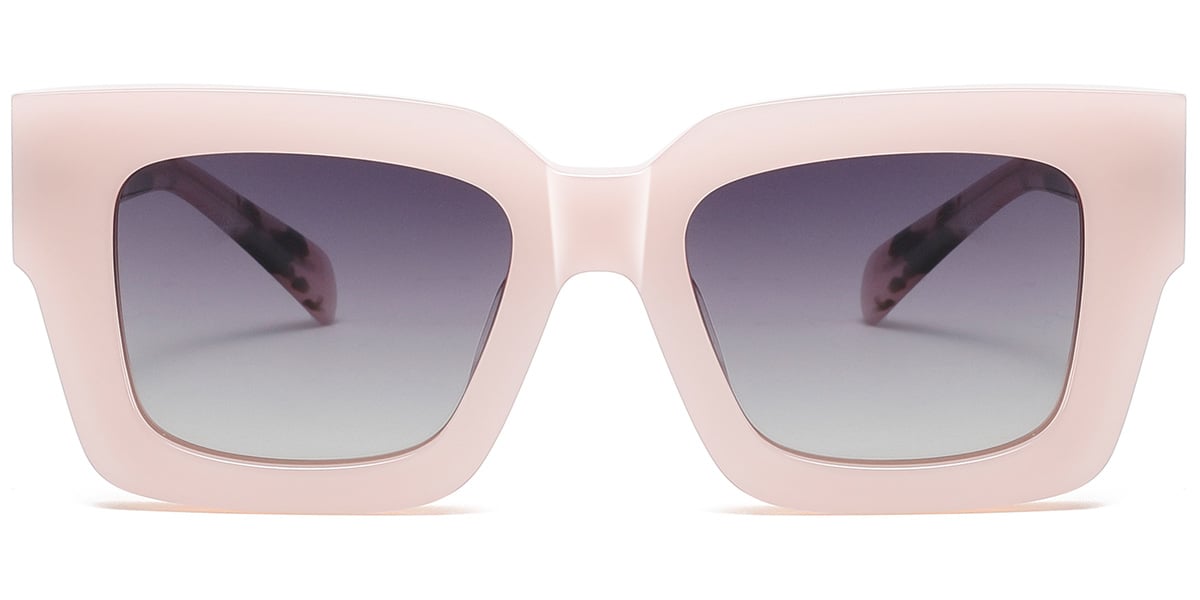 Acetate Square Sunglasses pink+gradient_grey_polarized