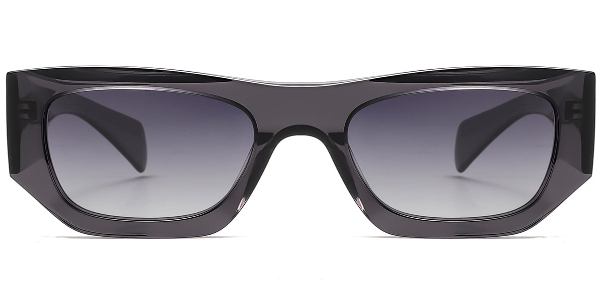 Acetate Rectangle Sunglasses translucent-grey+gradient_grey_polarized