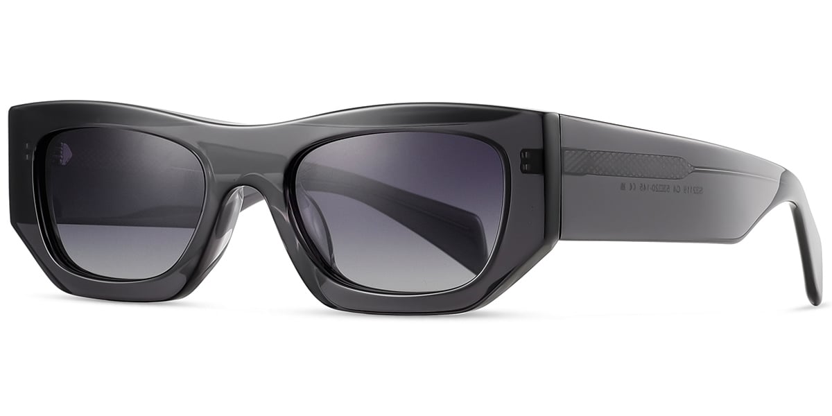 Acetate Rectangle Sunglasses translucent-grey+gradient_grey_polarized