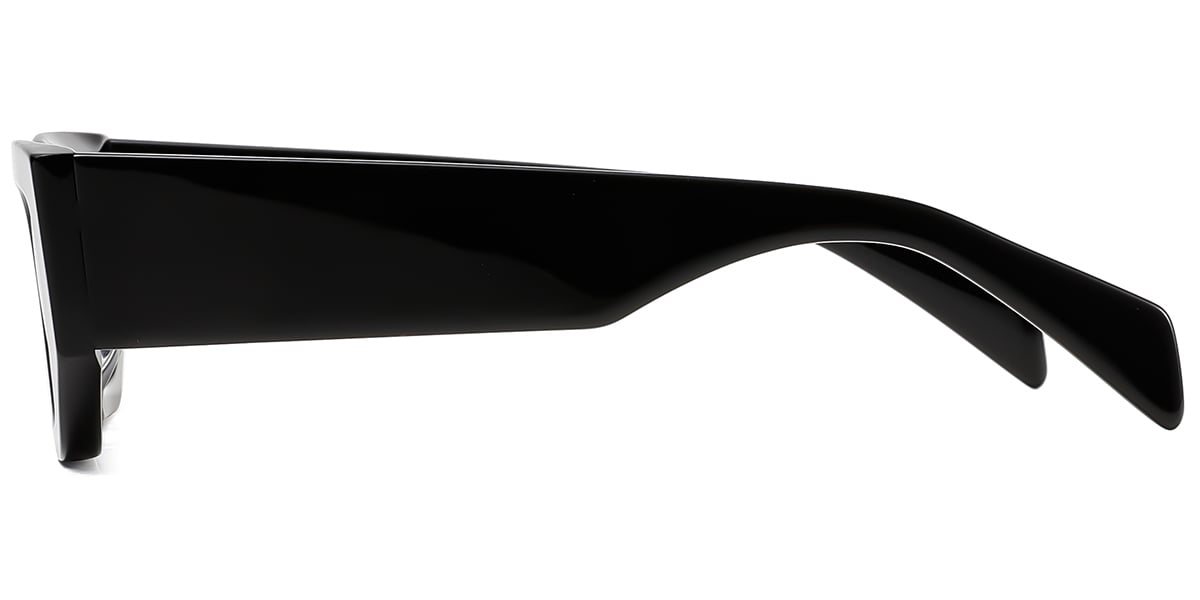 Acetate Rectangle Sunglasses black+dark_grey_polarized