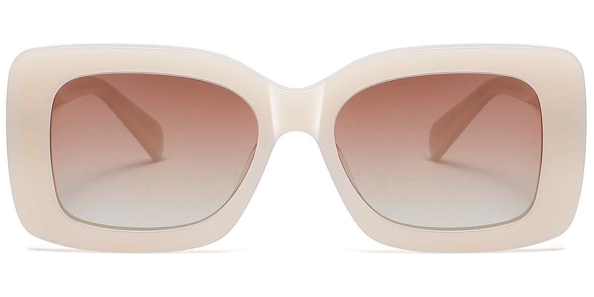 Acetate Square Sunglasses beige+gradient_pink_polarized