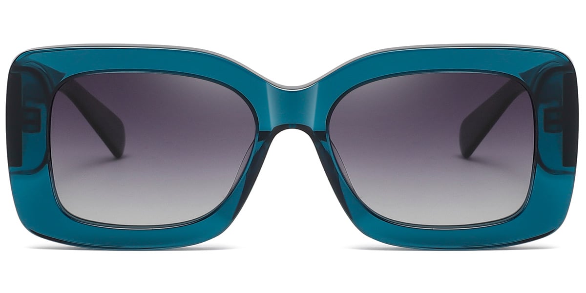 Acetate Square Sunglasses translucent-blue+gradient_grey_polarized