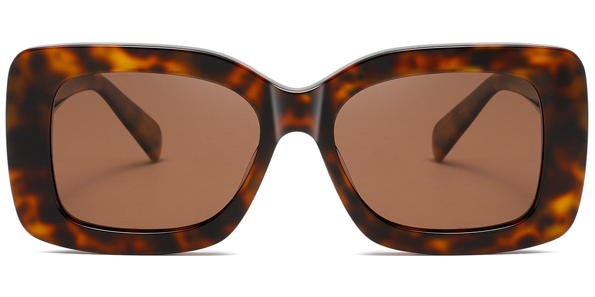 Acetate Square Sunglasses tortoiseshell+amber_polarized