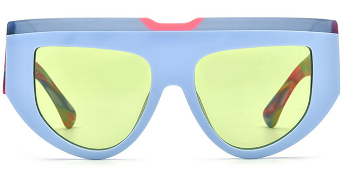 Acetate Geometric Sunglasses blue+green_polarized