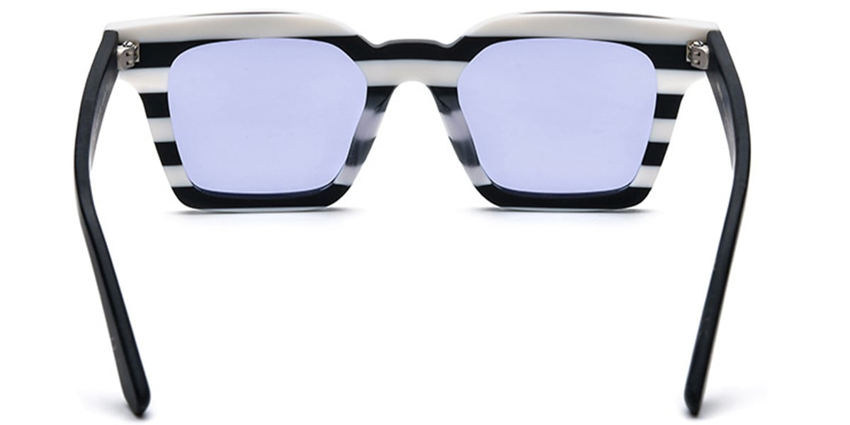 Acetate Square Sunglasses pattern-white+purple_polarized