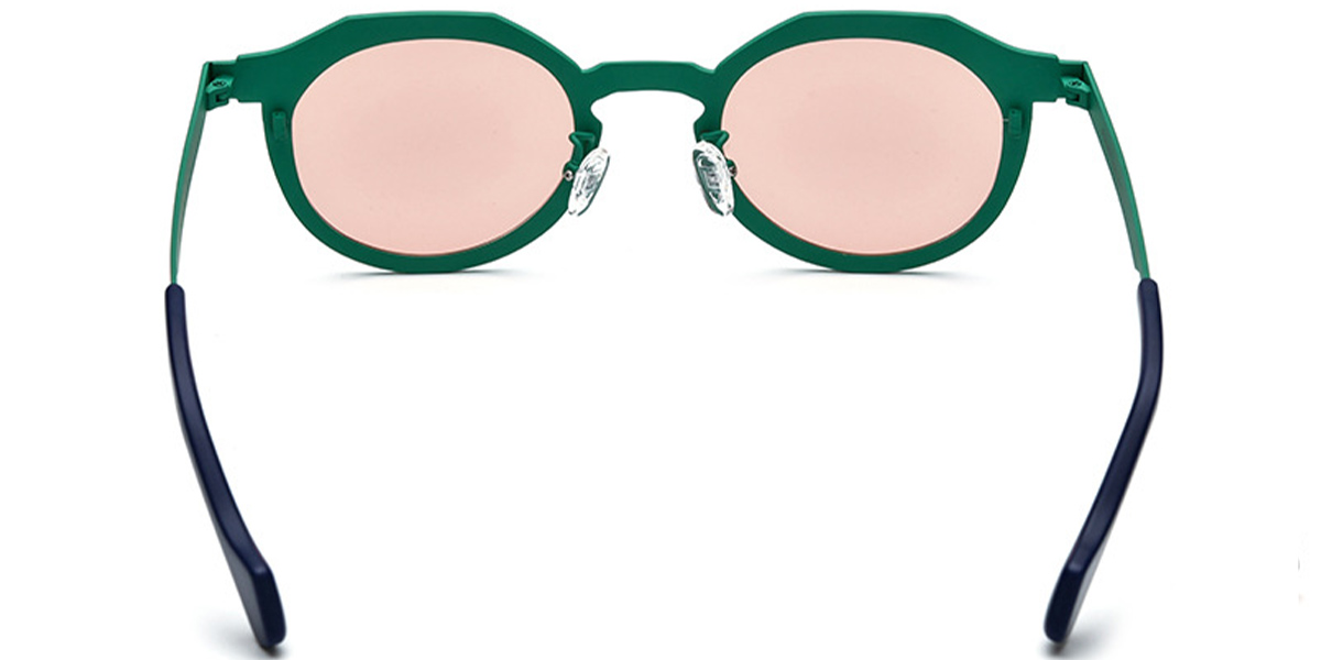 Titanium Oval Sunglasses green+rose_polarized