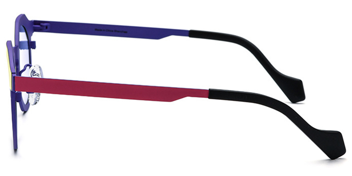 Titanium Oval Sunglasses pattern-blue+purple_polarized