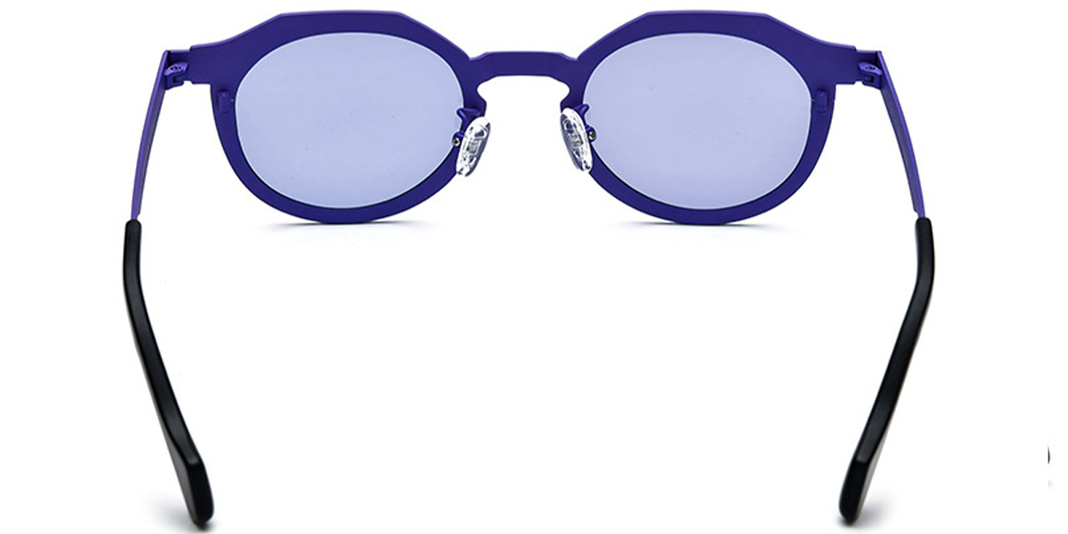 Titanium Oval Sunglasses pattern-blue+purple_polarized