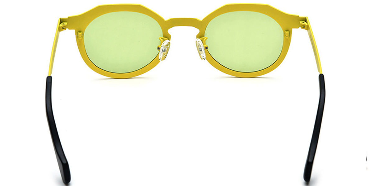 Titanium Oval Sunglasses pattern-yellow+green_polarized