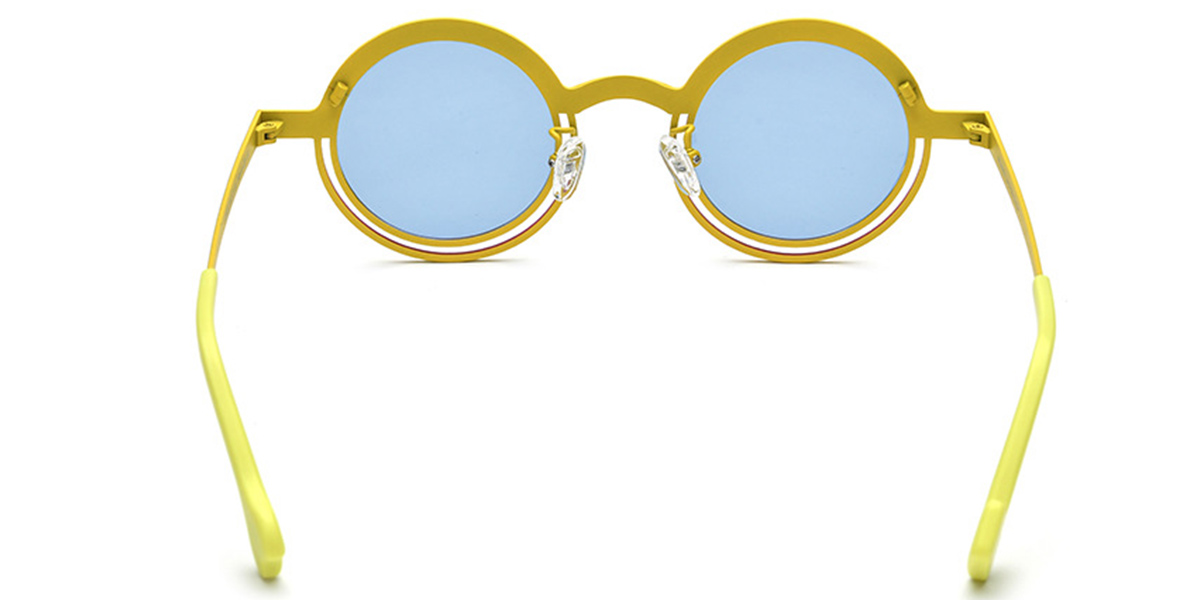 Titanium Round Sunglasses pattern-pink+blue_polarized