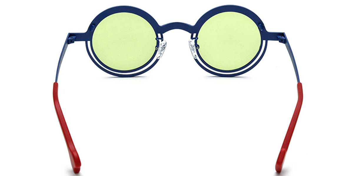 Titanium Round Sunglasses pattern-blue+green_polarized
