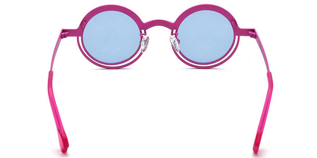 Titanium Round Sunglasses pattern-green+blue_polarized